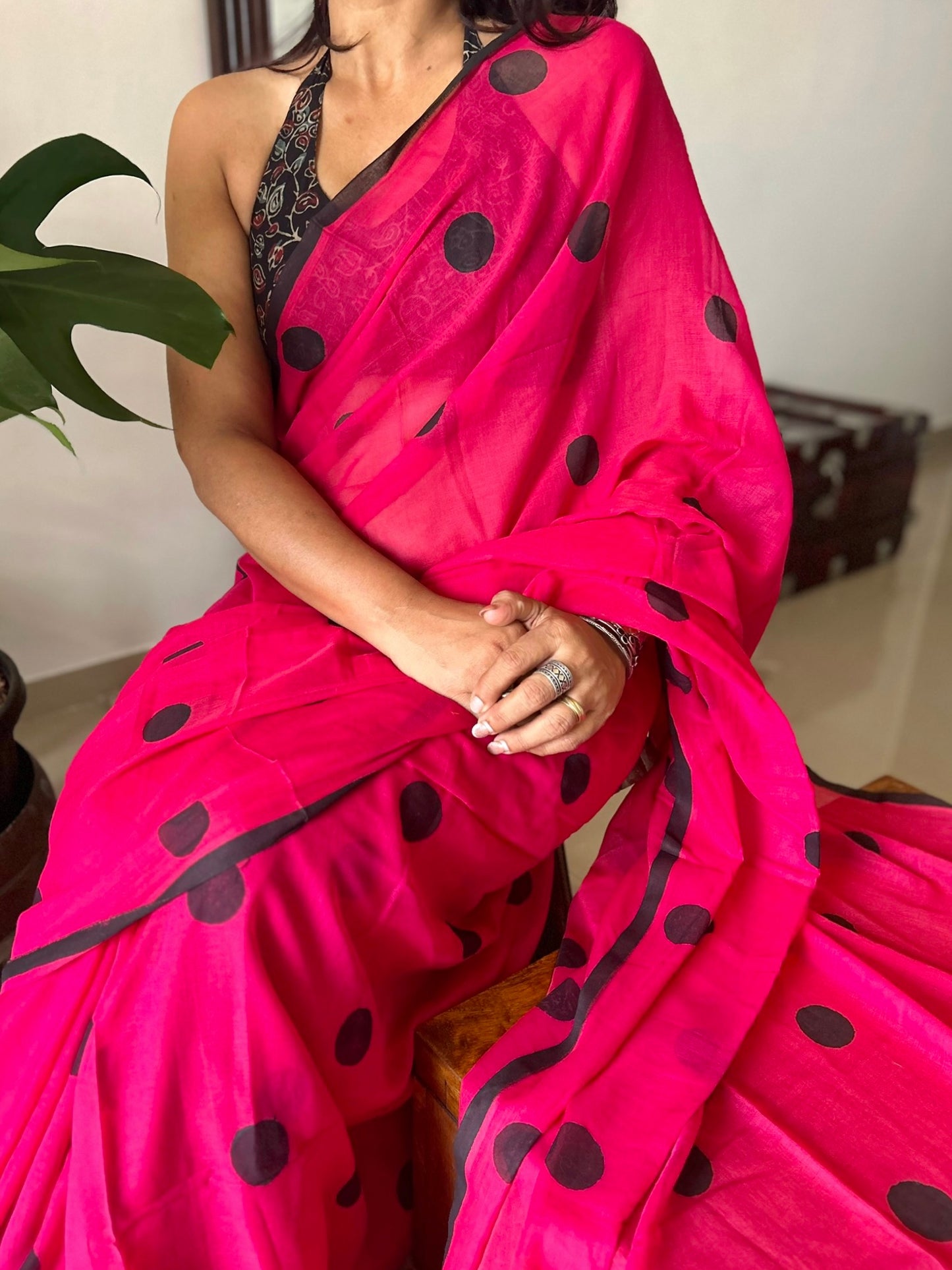 Rani mini polka saree