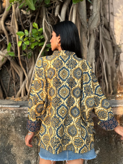 Butter Ajrakh Cotton Shirt