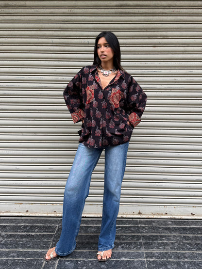 Ash Ajrakh Cotton Shirt