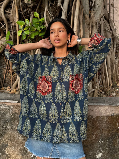 Anaaras Ajrakh Cotton Shirt