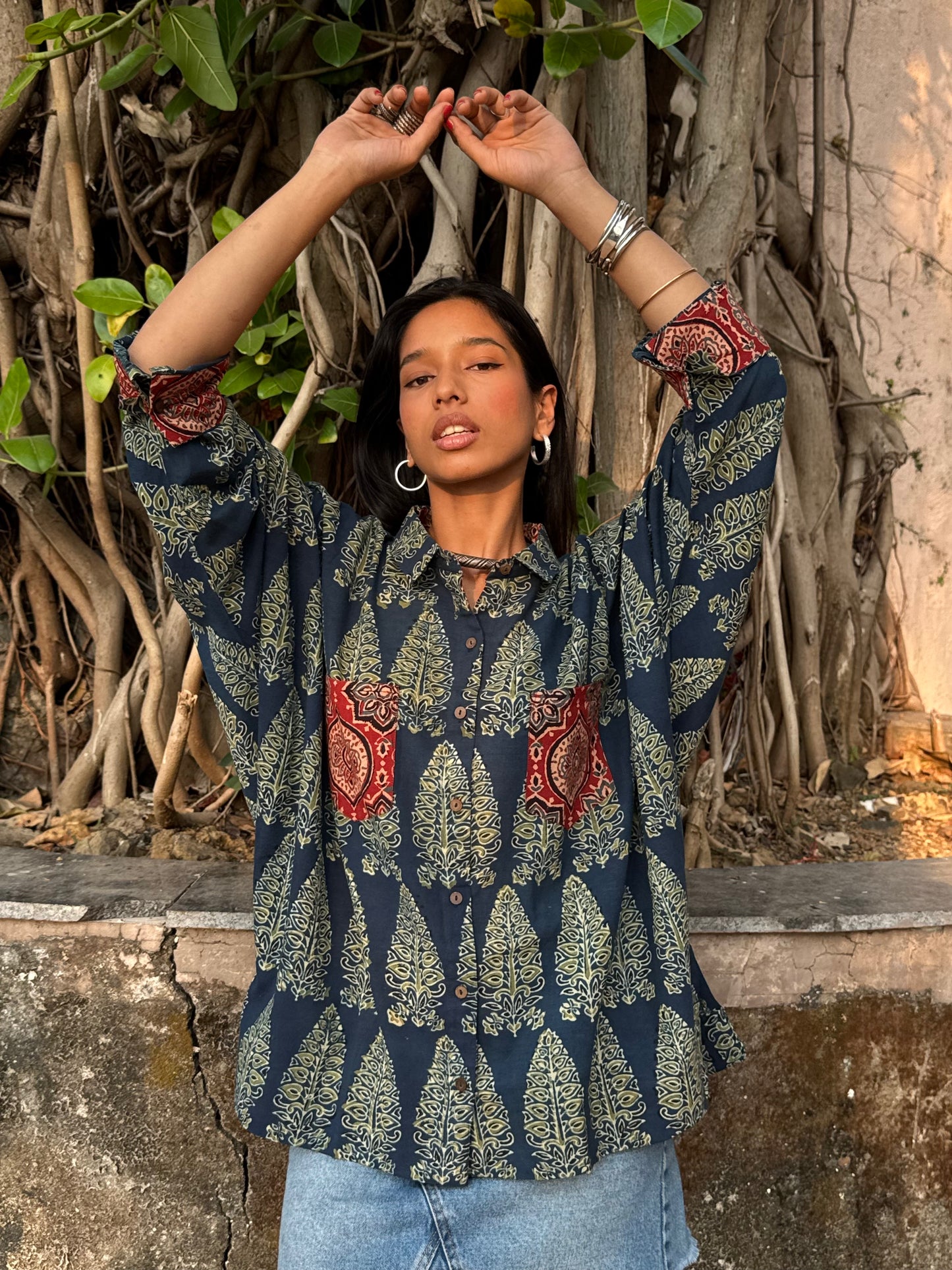 Anaaras Ajrakh Cotton Shirt