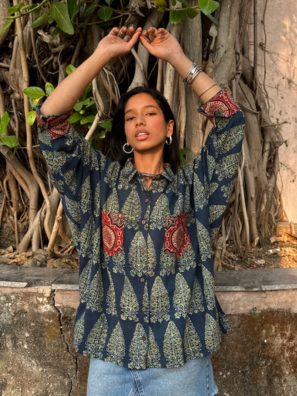 Anaaras Ajrakh Cotton Shirt