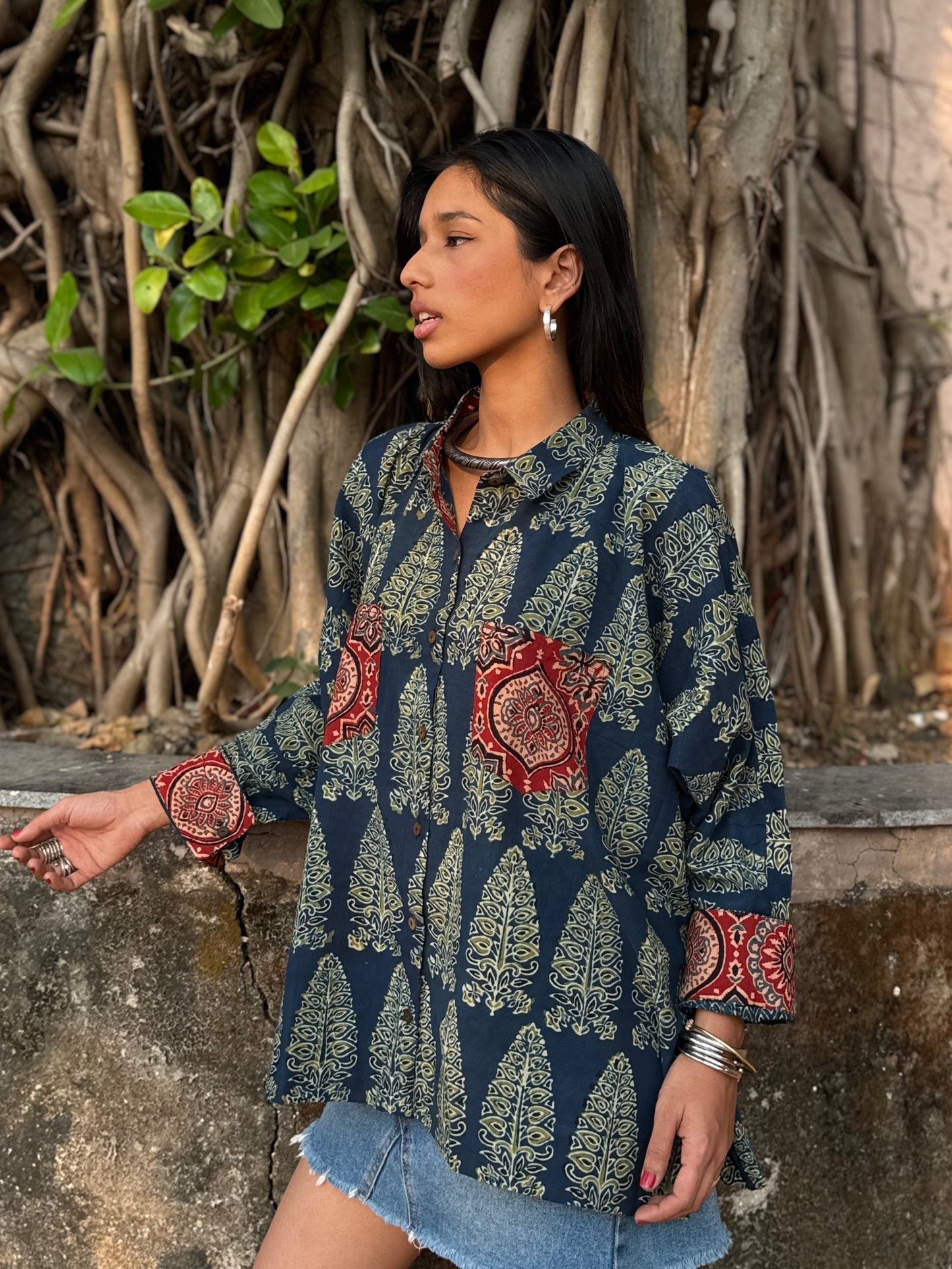 Anaaras Ajrakh Cotton Shirt