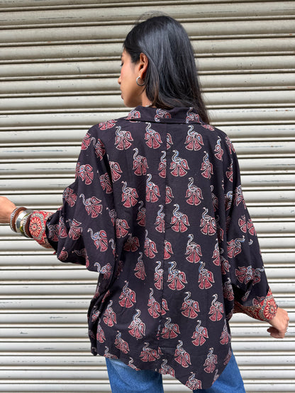 Ash Ajrakh Cotton Shirt