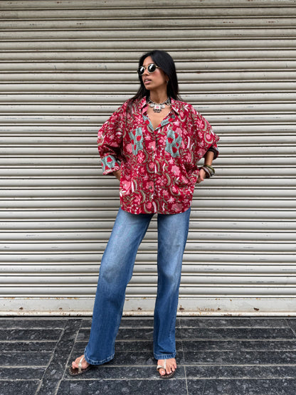 Berry Cotton Shirt