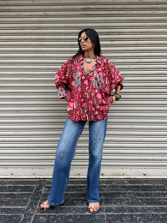 Berry Cotton Shirt