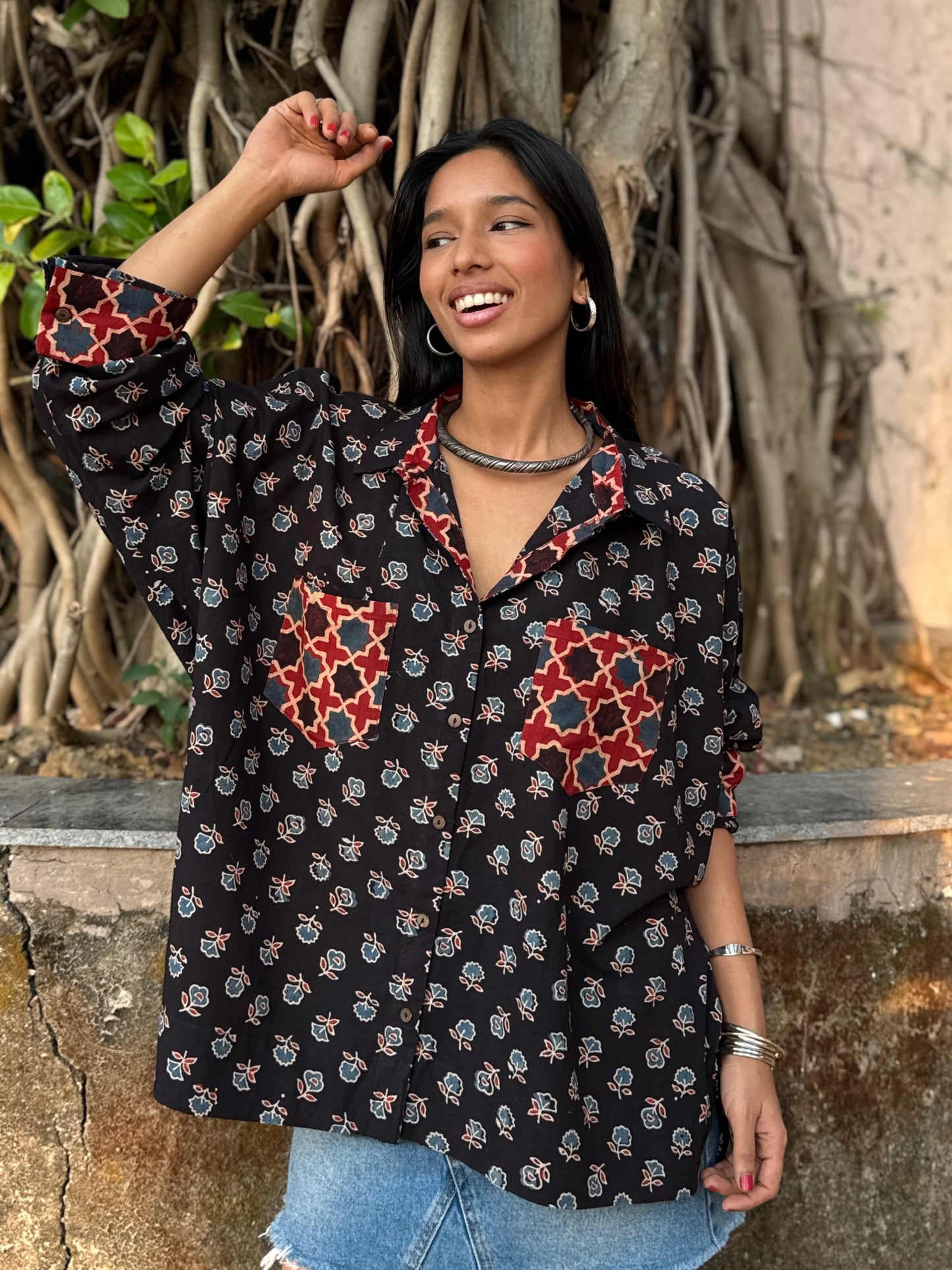 Delilah Ajrakh Cotton Shirt