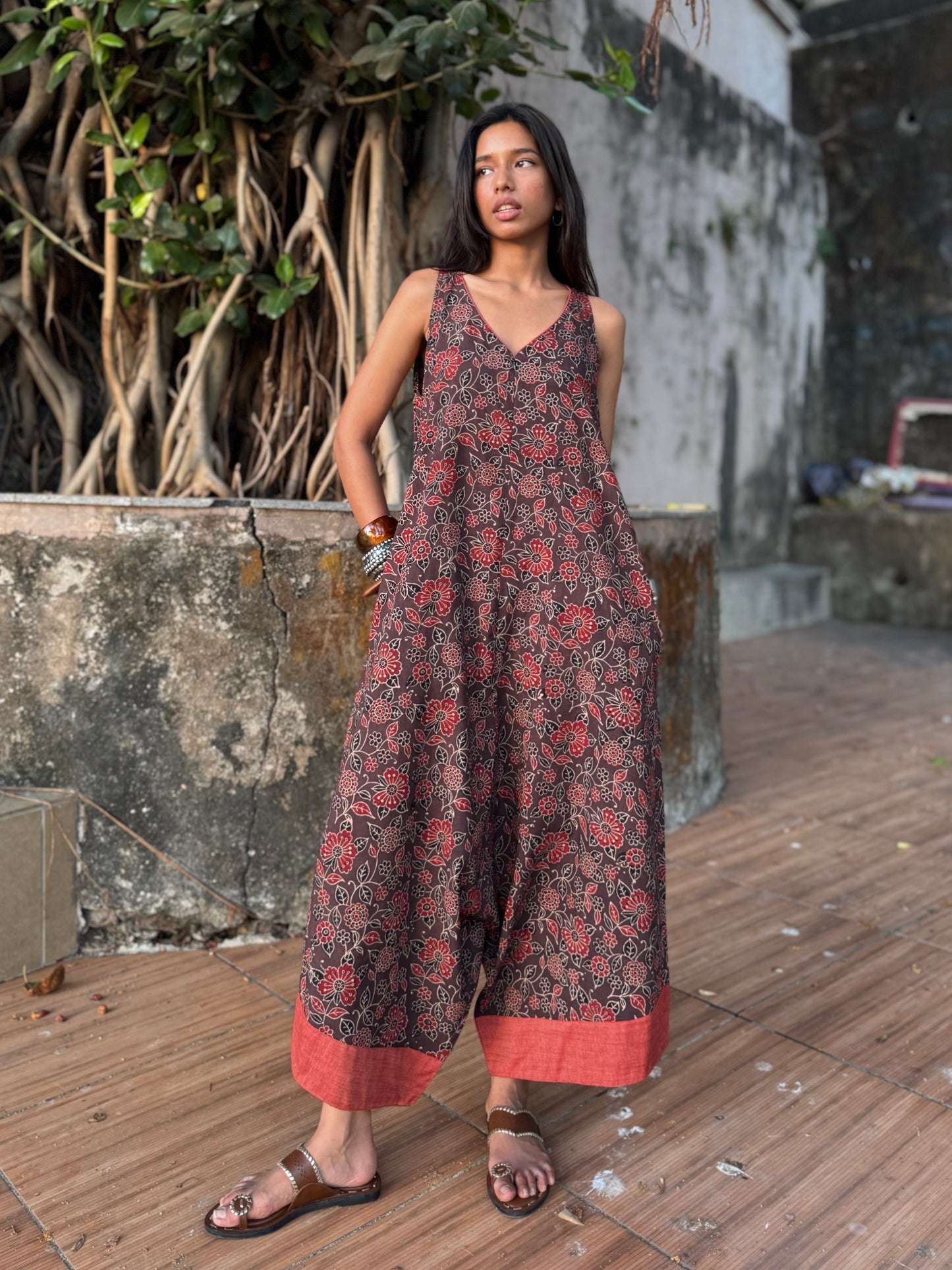 Chocolate Ajrakh Suhaani Jumpsuit