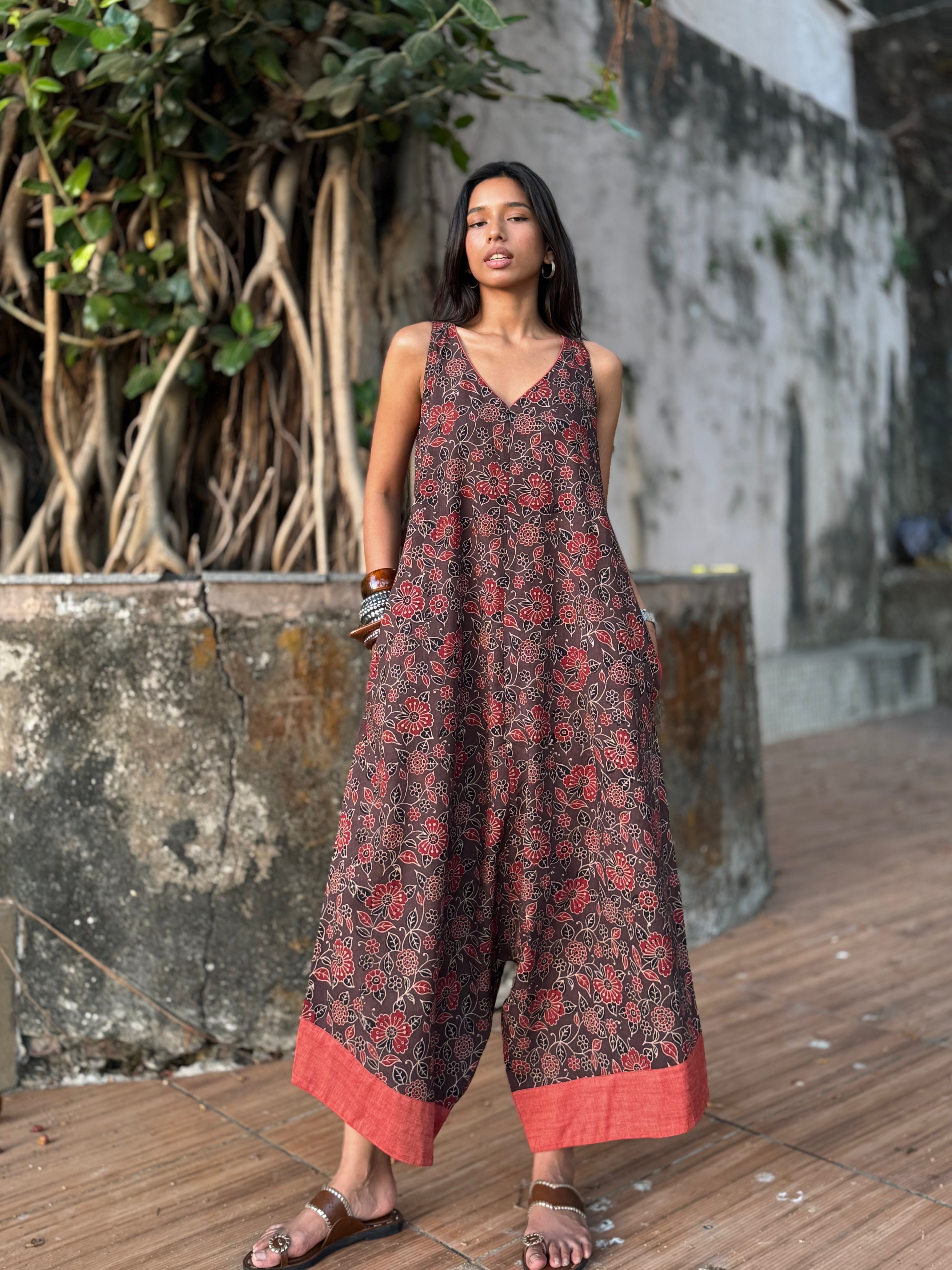 Chocolate Ajrakh Suhaani Jumpsuit