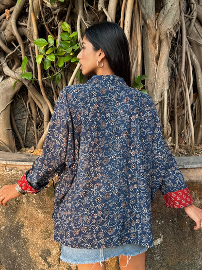 Celeste Ajrakh Cotton Shirt