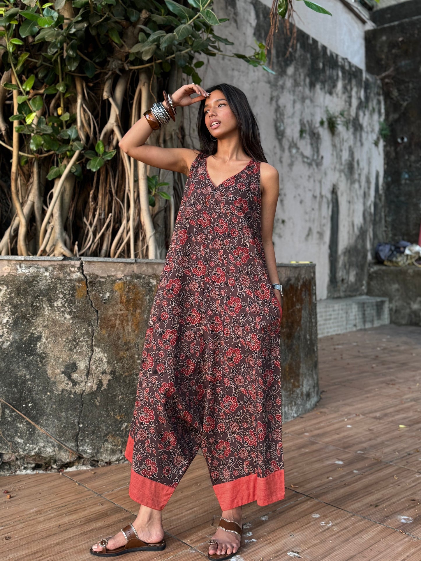 Chocolate Ajrakh Suhaani Jumpsuit