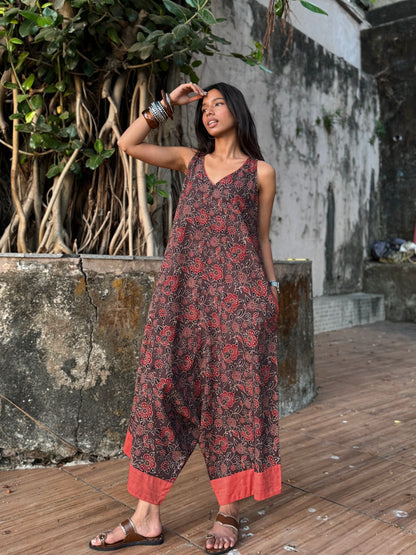 Chocolate Ajrakh Suhaani Jumpsuit