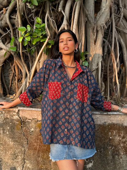 Firoza Ajrakh Cotton Shirt