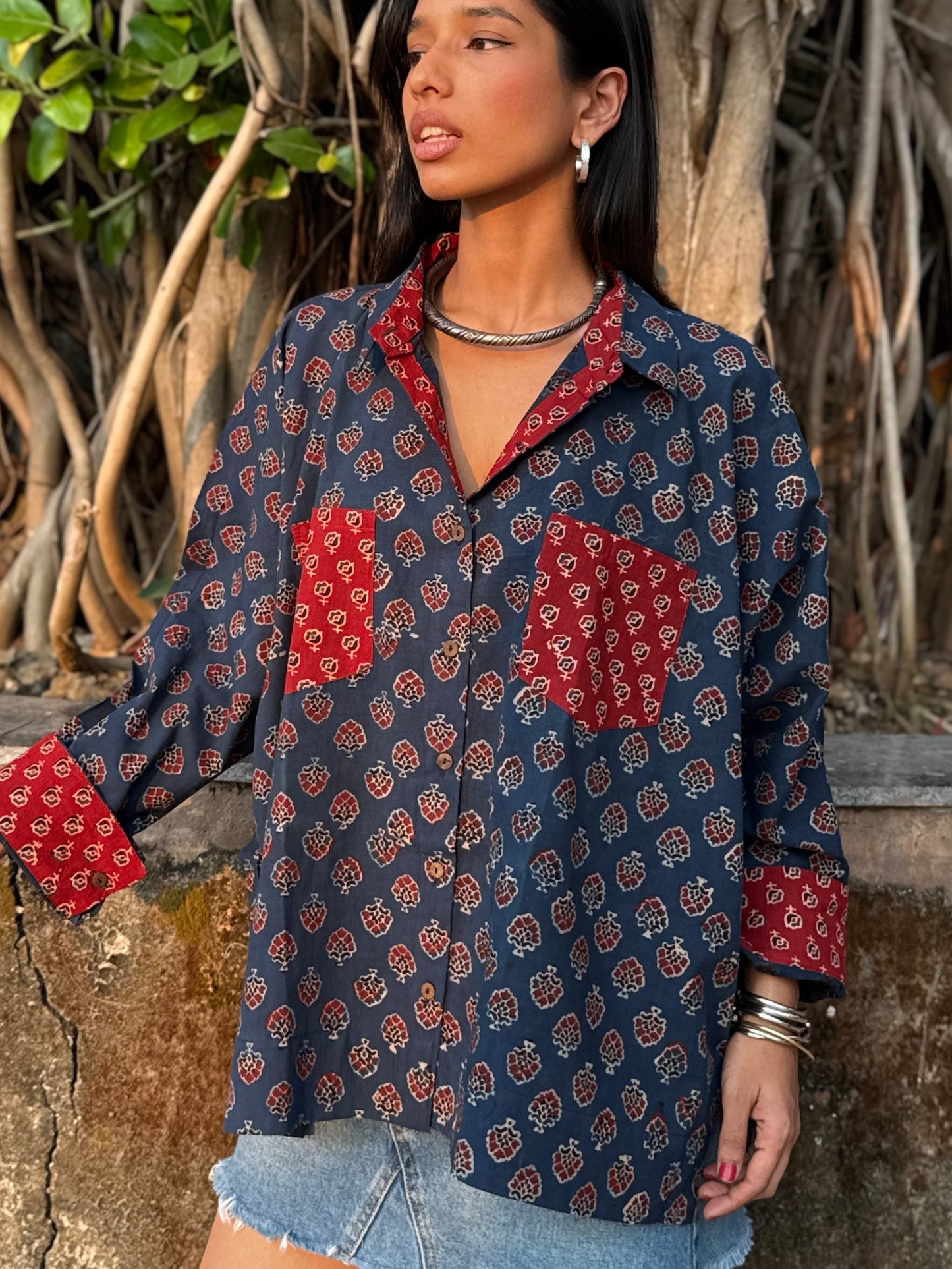 Firoza Ajrakh Cotton Shirt