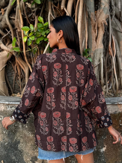 Latte Ajrakh Cotton Shirt