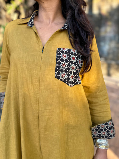 Mustard Shirt Jumpsuit