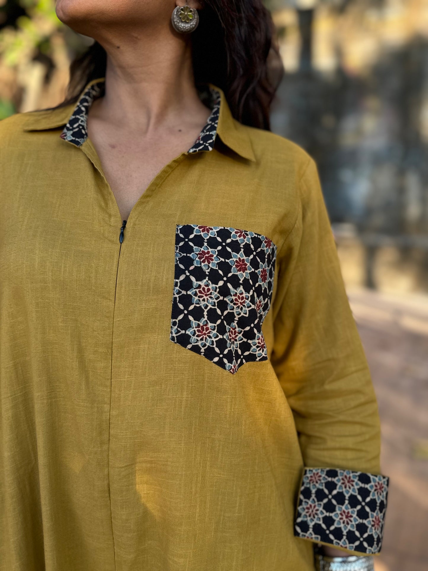 Mustard Shirt Jumpsuit