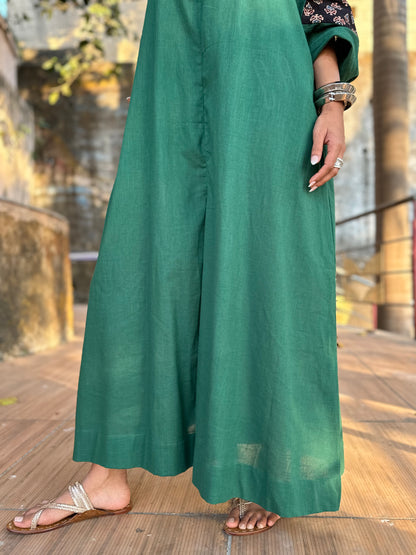 Bottle Green Shirt Jumpsuit