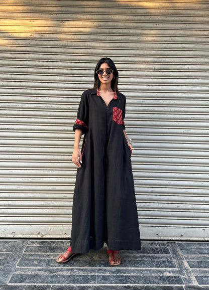 Black Shirt Jumpsuit