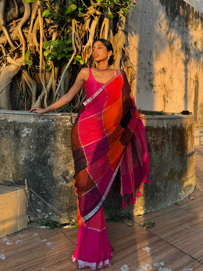 Gulnaar Linen Cotton Saree