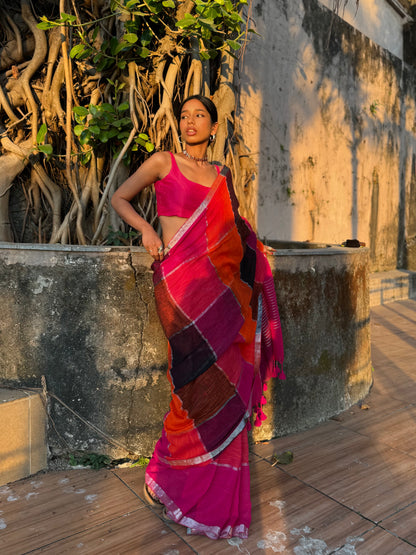 Gulnaar Linen Cotton Saree