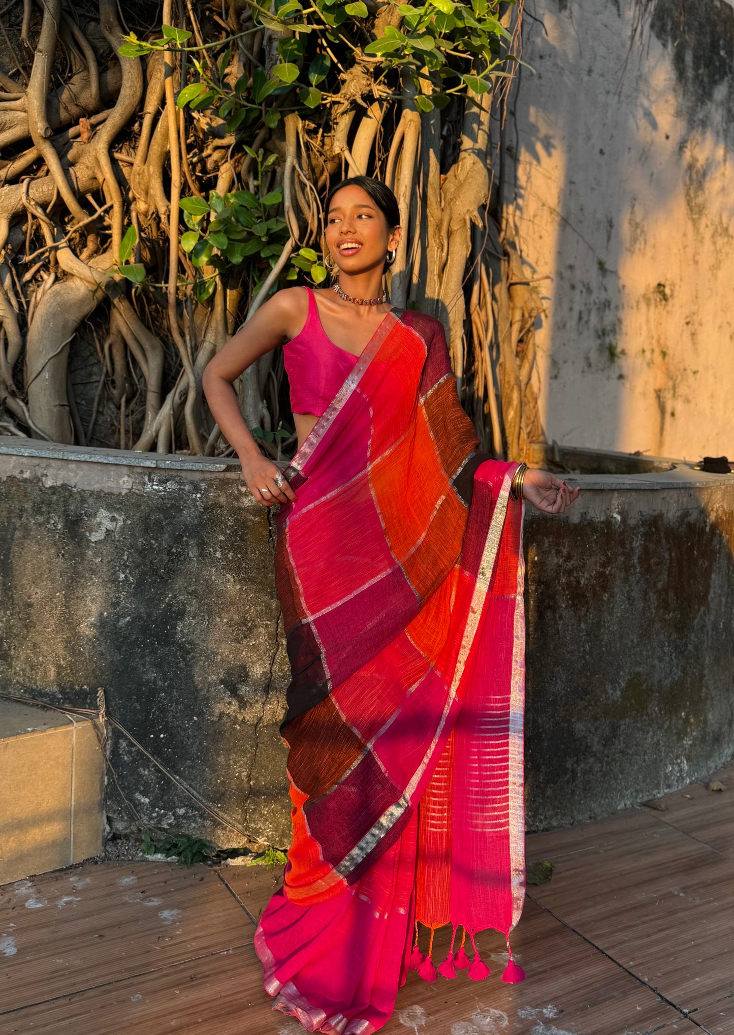 Gulnaar Linen Cotton Saree