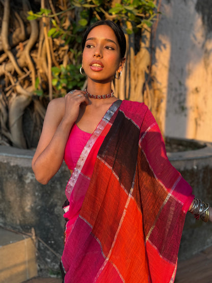 Gulnaar Linen Cotton Saree