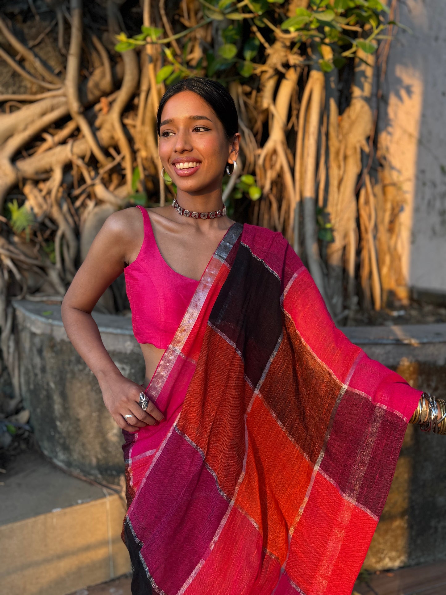 Gulnaar Linen Cotton Saree