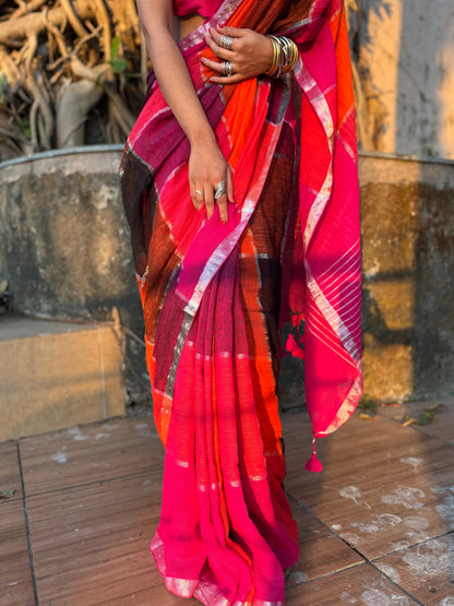 Gulnaar Linen Cotton Saree