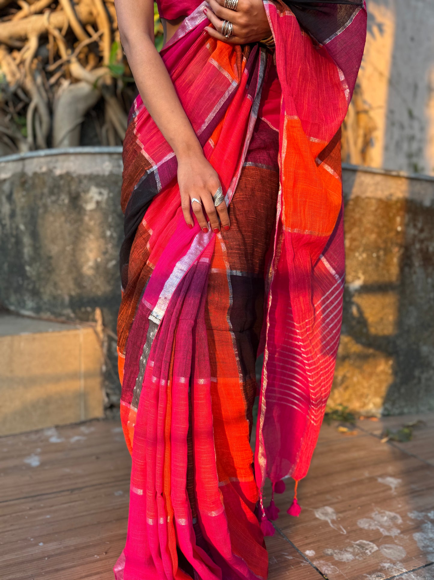 Gulnaar Linen Cotton Saree