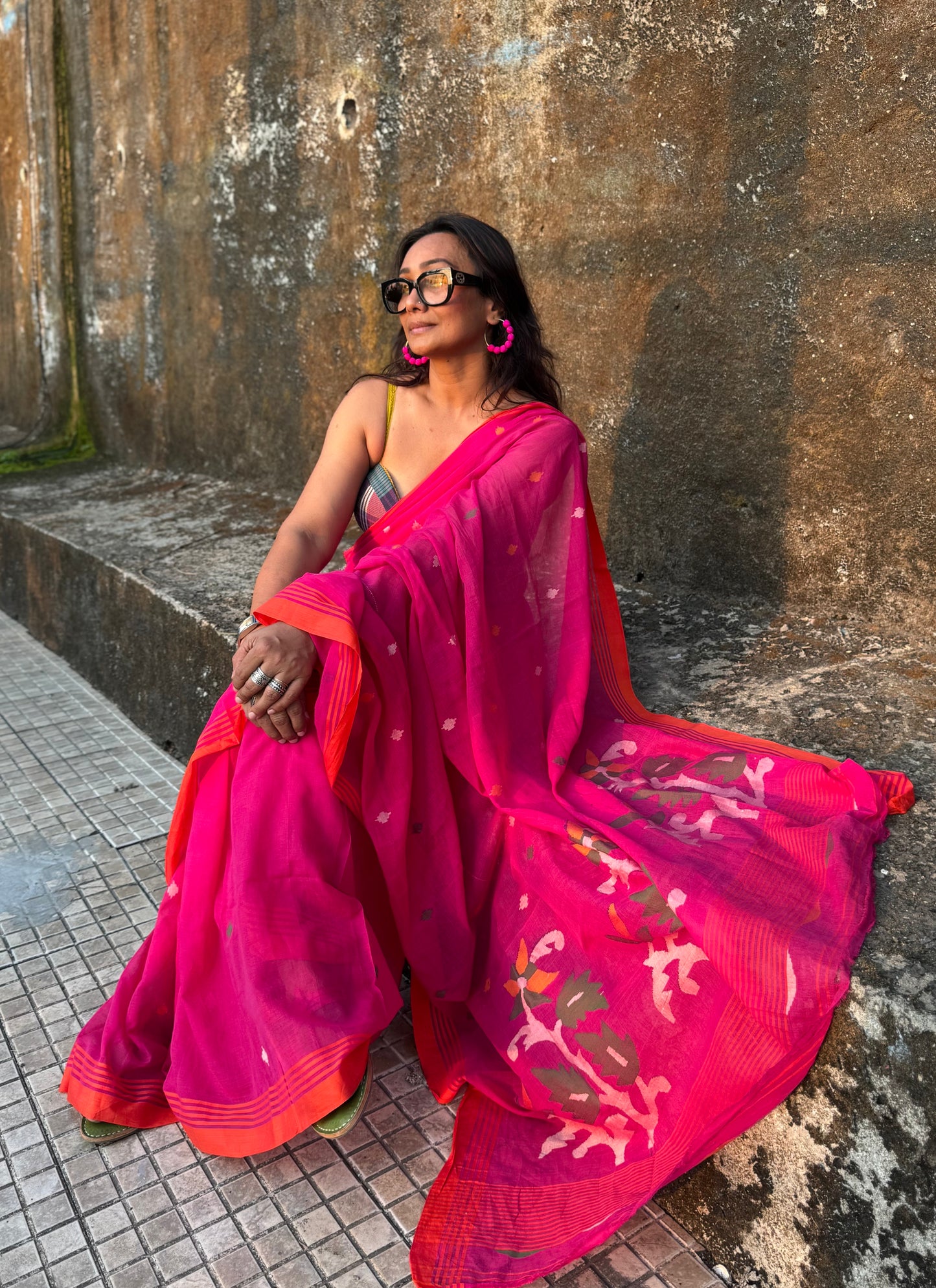Gulaab Jamdani Cotton Saree