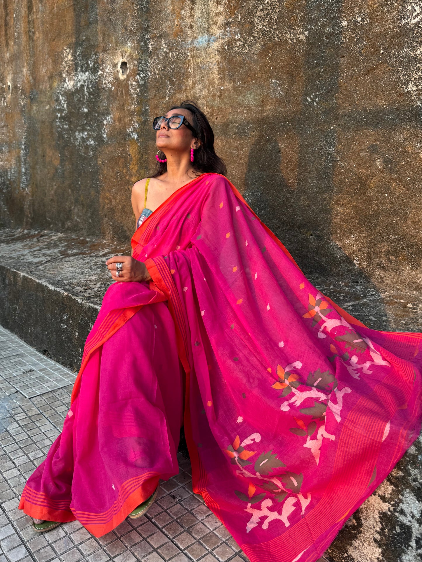 Gulaab Jamdani Cotton Saree