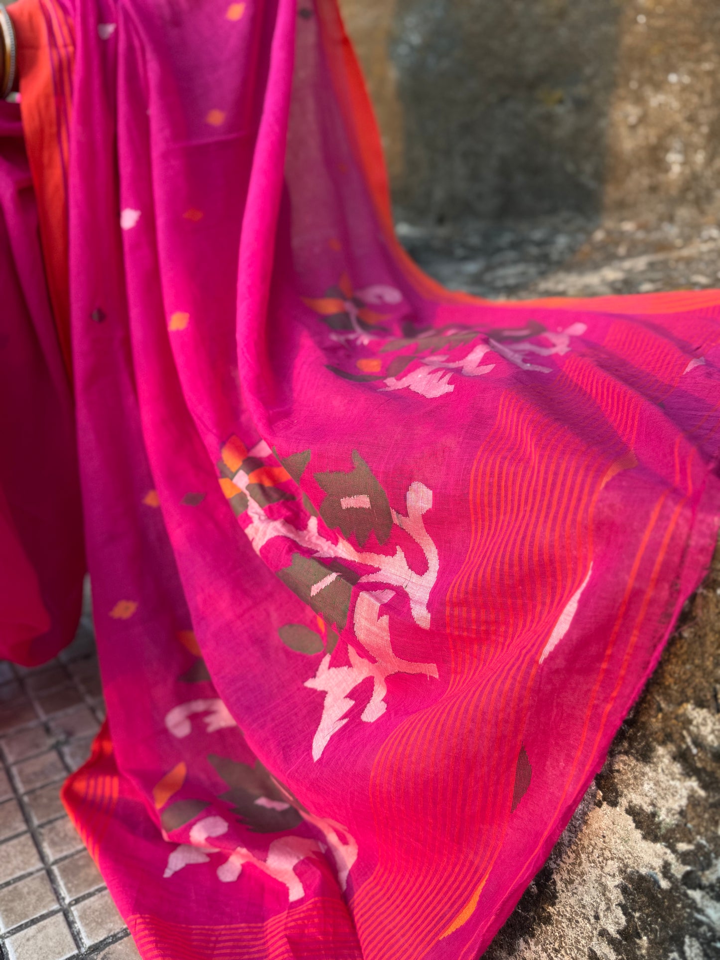 Gulaab Jamdani Cotton Saree