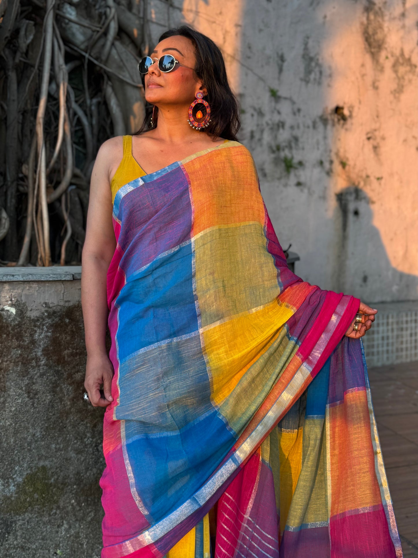 Rangrez Linen Cotton Saree