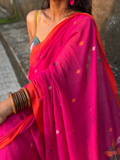 Gulaab Jamdani Cotton Saree