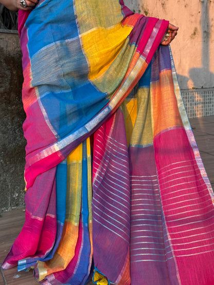 Rangrez Linen Cotton Saree
