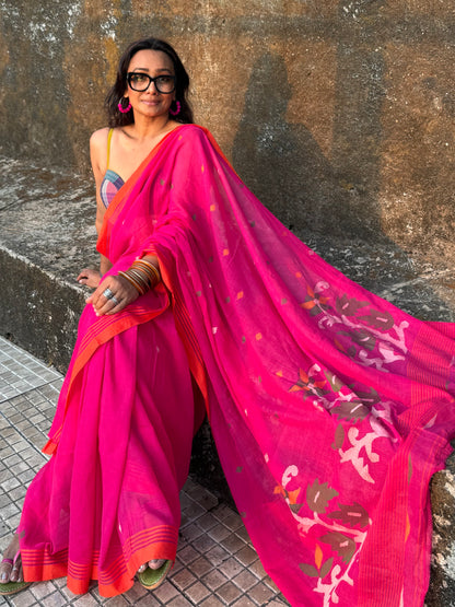 Gulaab Jamdani Cotton Saree