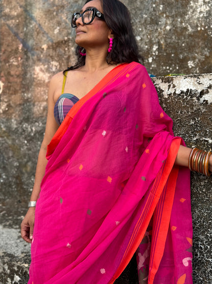 Gulaab Jamdani Cotton Saree