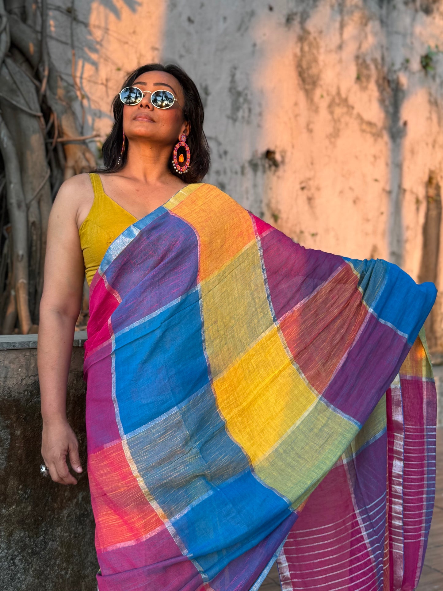 Rangrez Linen Cotton Saree