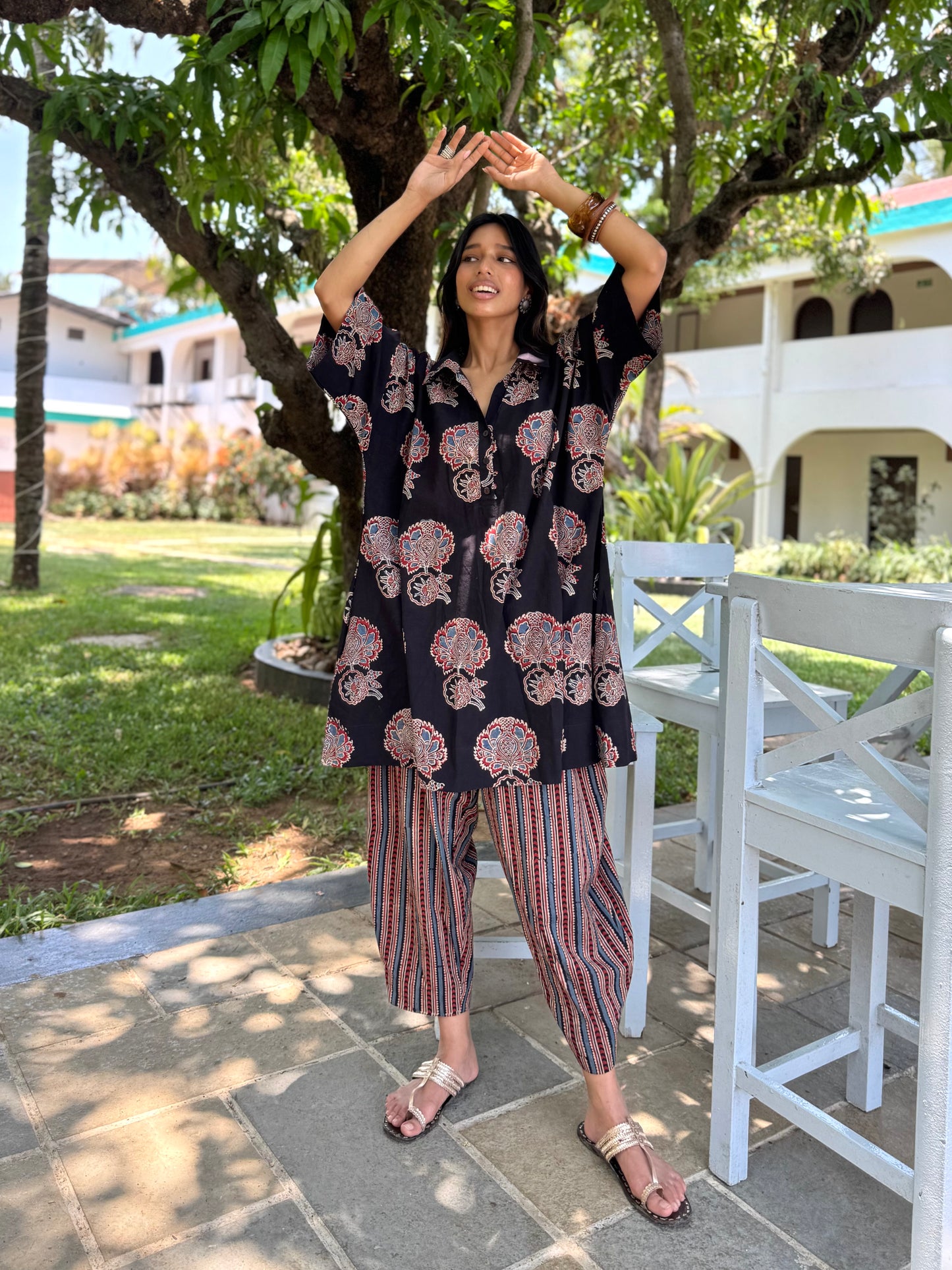 Kavya Ajrakh Co-ord with Afghani Pants