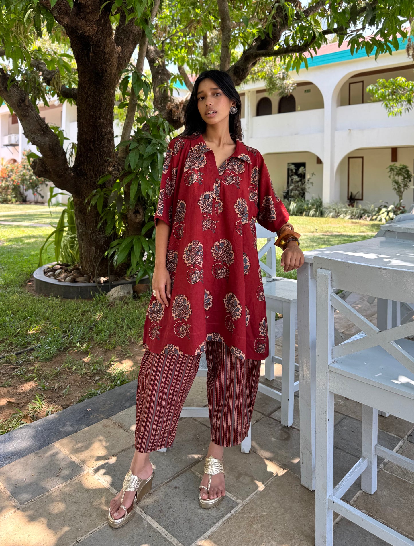 Ruhani Ajrakh Co-ord with Afghani Pants