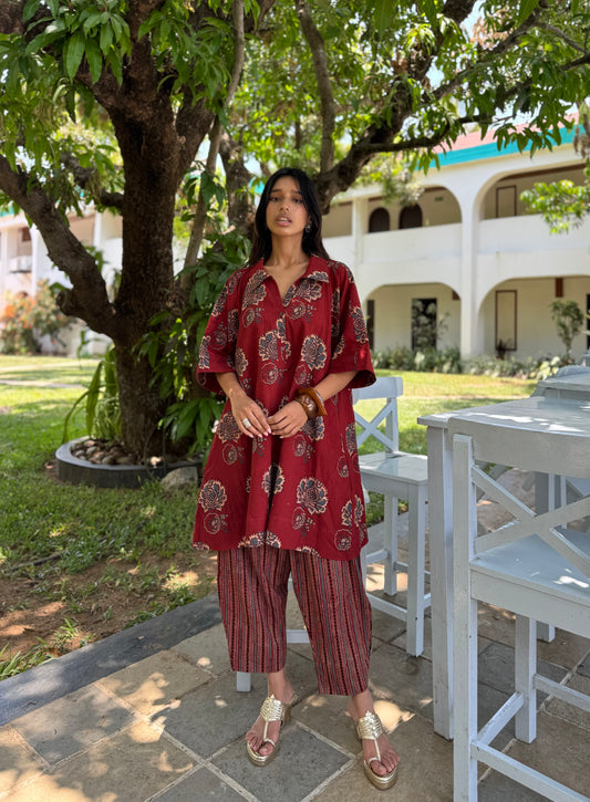 Ruhani Ajrakh Co-ord with Afghani Pants