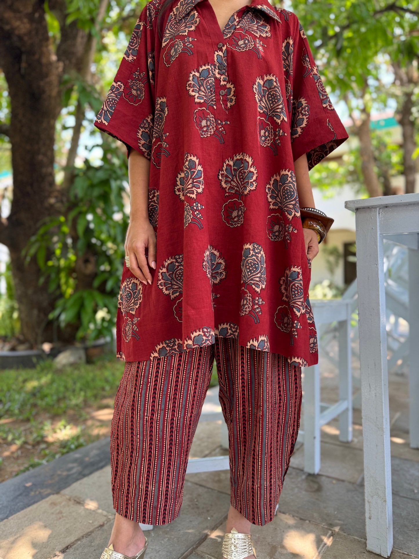 Ruhani Ajrakh Co-ord with Afghani Pants