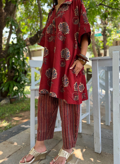 Ruhani Ajrakh Co-ord with Afghani Pants