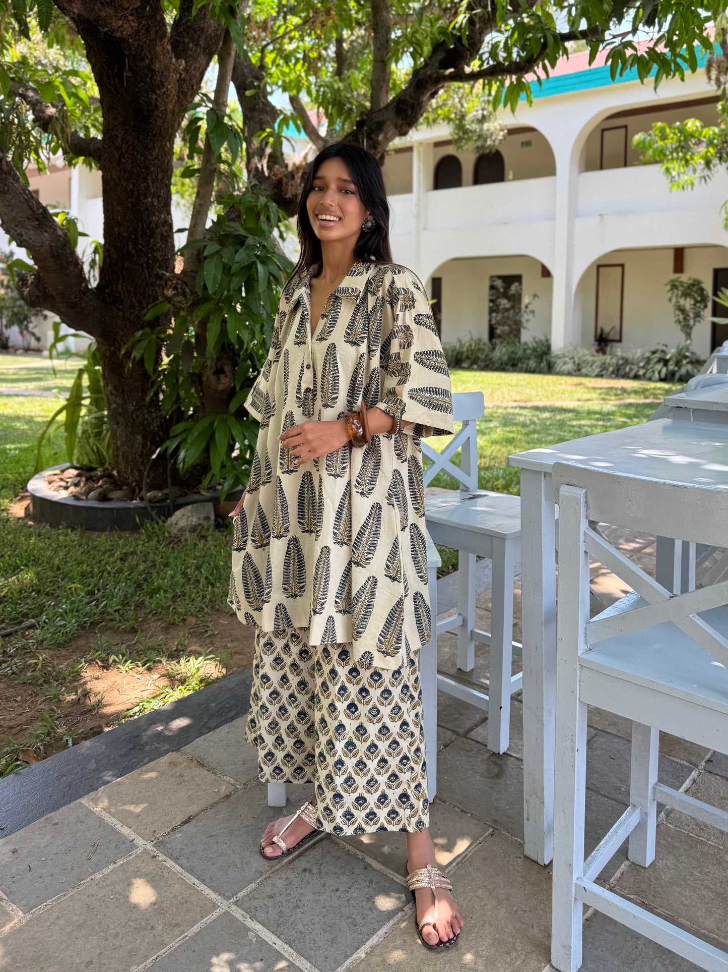 Anaar Ajrakh Co-ord with Culottes