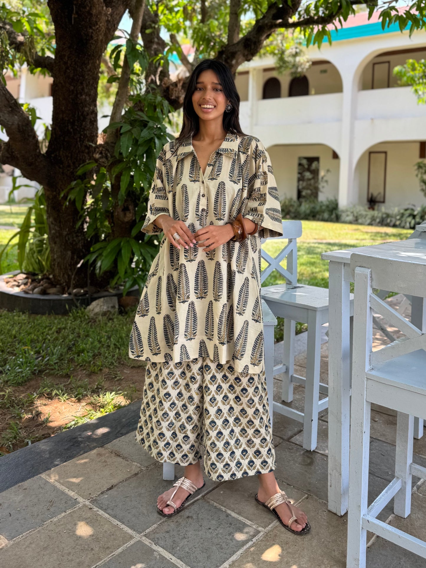 Anaar Ajrakh Co-ord with Culottes