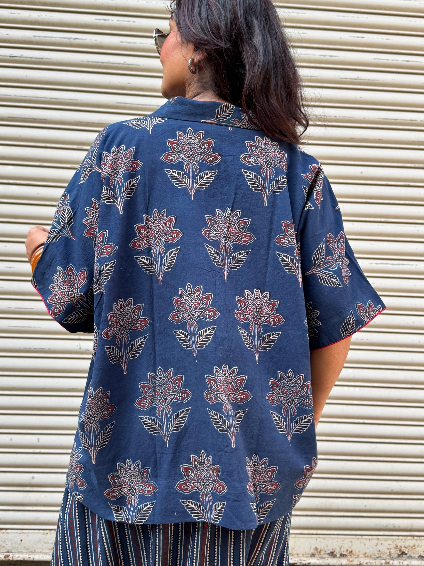 Neela Ajrakh Co-ord with Dhoti Skirt (PRE ORDER -45 DAYS)