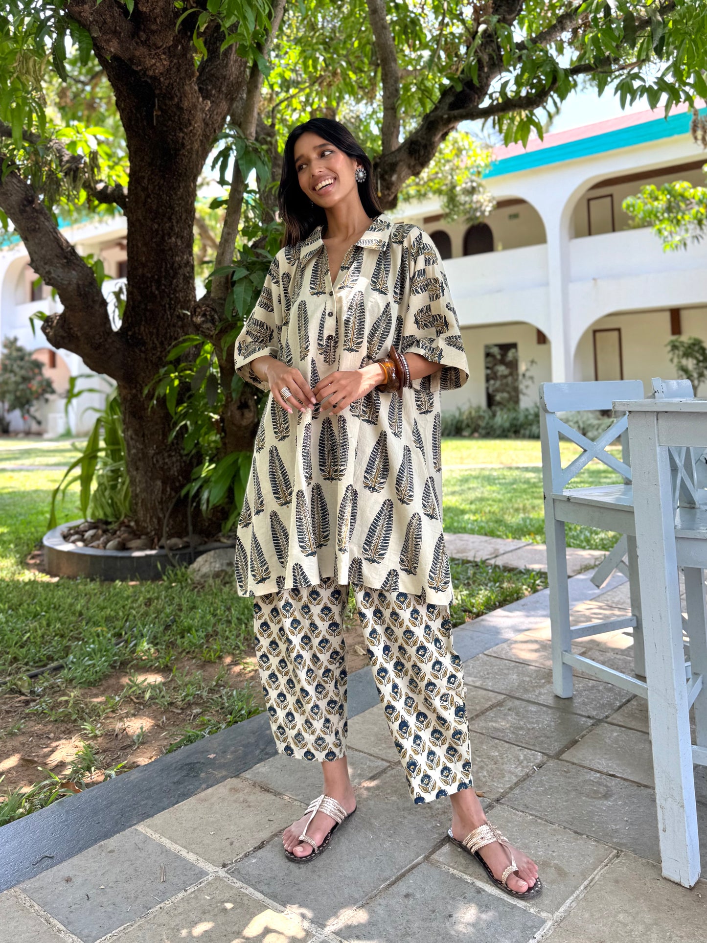 Anaar Ajrakh Co-ord with Afghani Pants