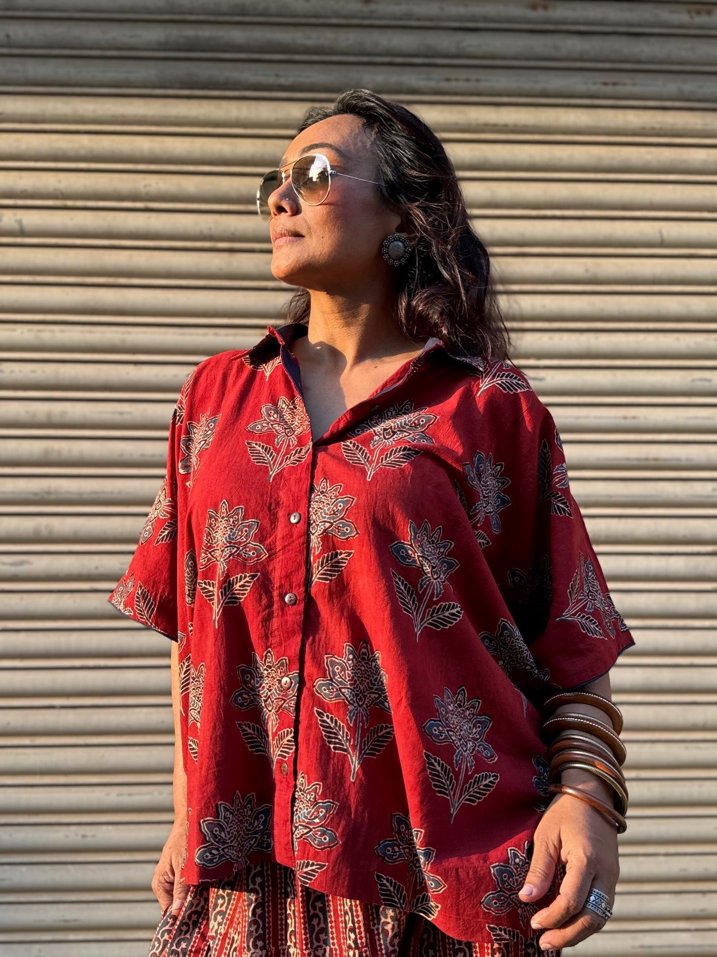 Mud Ajrakh Co-ord with Dhoti Skirt (PRE ORDER -45 DAYS)