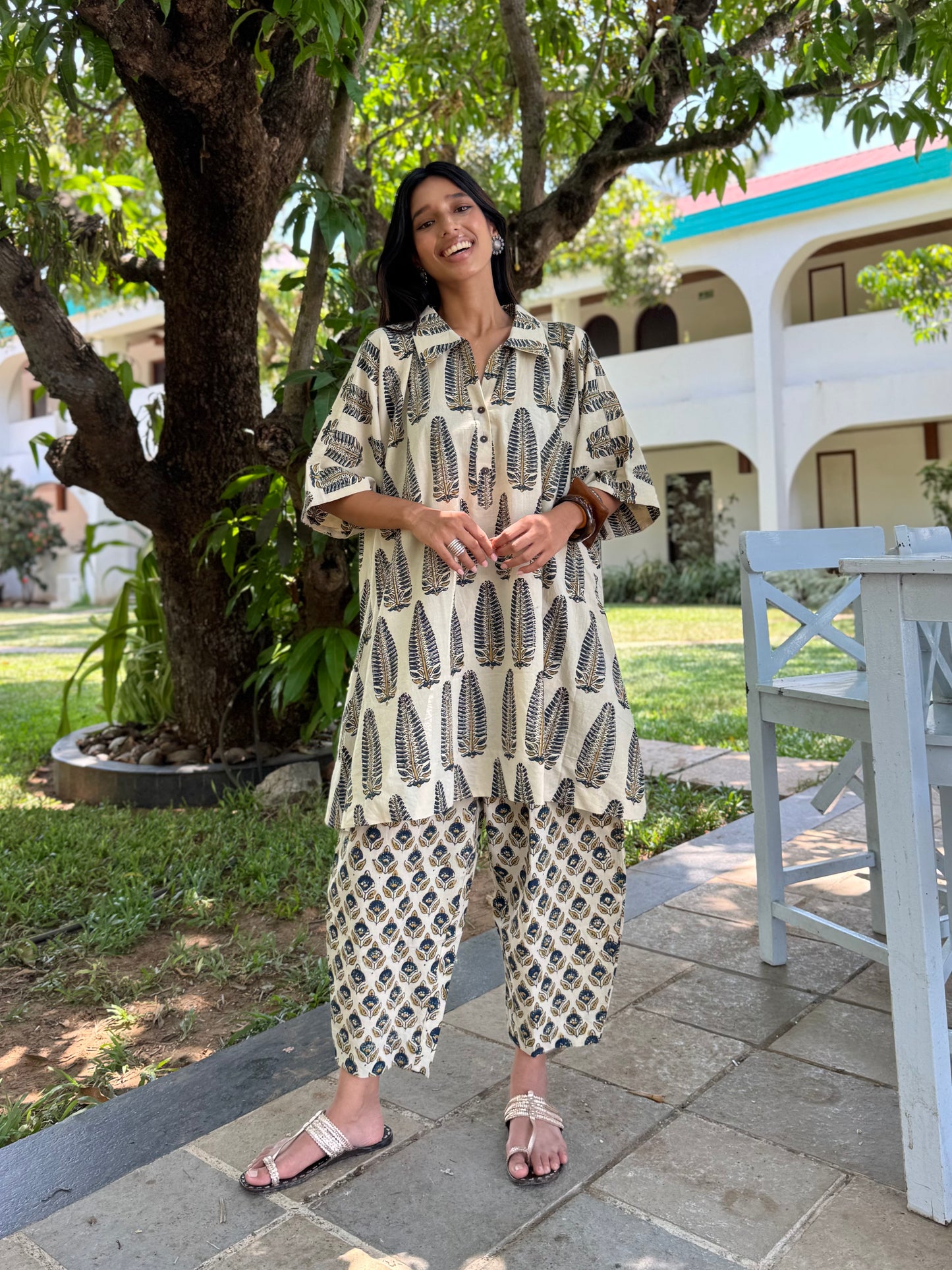 Anaar Ajrakh Co-ord with Afghani Pants